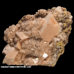 Minerals Specimen: Calcite, Mimetite from Santa Eulalia District, Mun. de Aquiles Serdan, Chihuahua, Mexico Minerals Specimen: Calcite, Mimetite from Santa Eulalia District, Mun. de Aquiles Serdan, Chihuahua, Mexico