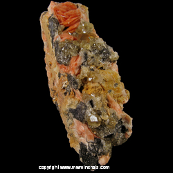 Mineral Specimen: Cerussite, Barite, Galena from Mibladen, Morocco Mineral Specimen: Cerussite, Barite, Galena from Mibladen, Morocco