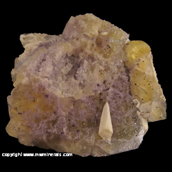 Mineral Specimen: Fluorite, Calcite, Chalcopyrite from Hardin Co., Illinois Mineral Specimen: Fluorite, Calcite, Chalcopyrite from Hardin Co., Illinois