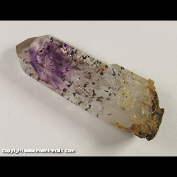 Mineral Specimen: Phantom Amethyst with Included Hematite and Fluid with Moving Bubble from Goboboseb Mountains, Brandberg Area, Erongo Region, Namibia Mineral Specimen: Phantom Amethyst with Included Hematite and Fluid with Moving Bubble from Goboboseb Mountains, Brandberg Area, Erongo Region, Namibia