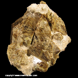 Mineral Specimen: Vesuvianite variety Idocrase from Crestmore Quarries, Crestmore, San Bernardino Co., California Mineral Specimen: Vesuvianite variety Idocrase from Crestmore Quarries, Crestmore, San Bernardino Co., California