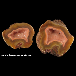 Minerals Specimen: Moctezuma Agate with Peach Colored Quartz Center from Estacion Moctezuma, Mun. de Ahumada, Chihuahua, Mexico Minerals Specimen: Moctezuma Agate with Peach Colored Quartz Center from Estacion Moctezuma, Mun. de Ahumada, Chihuahua, Mexico