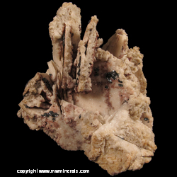 Minerals Specimen: Dolomite and Hematite on Barite from Egremont, West Cumberland Iron Field, Cumbria, England