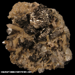 Mineral Specimen: Pyrrhotite, Quartz, Calcite from Trepca Stan Terg Mine, Trepca complex, Trepca valley, Kosovska Mitrovica, Kosovo Mineral Specimen: Pyrrhotite, Quartz, Calcite from Trepca Stan Terg Mine, Trepca complex, Trepca valley, Kosovska Mitrovica, Kosovo