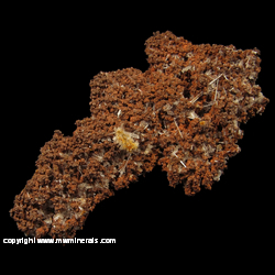 Minerals Specimen: Selenite on Sponge Copper from 3400G level, Copper Queen Mine, Queen Hill, Bisbee, Warren Dist., Mule Mts, Cochise Co., Arizona Minerals Specimen: Selenite on Sponge Copper from 3400G level, Copper Queen Mine, Queen Hill, Bisbee, Warren Dist., Mule Mts, Cochise Co., Arizona