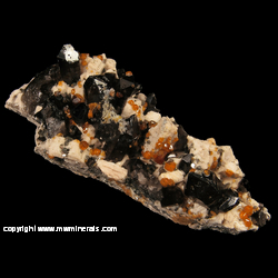 Minerals Specimen: Spessartine Garnet, Smoky Quartz, Microcline, Hyaline Opal from Tongbei, Fujian, China Minerals Specimen: Spessartine Garnet, Smoky Quartz, Microcline, Hyaline Opal from Tongbei, Fujian, China