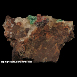Minerals Specimen: Fluorite and Calcite in Copper Harbor Conglomerate from Five Mile Point, Lake Superior Shoreline, near Eagle River, Keweenaw Co., Michigan Minerals Specimen: Fluorite and Calcite in Copper Harbor Conglomerate from Five Mile Point, Lake Superior Shoreline, near Eagle River, Keweenaw Co., Michigan