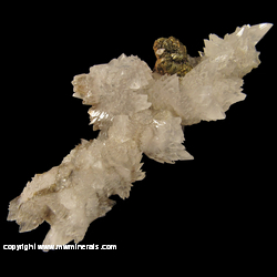 Mineral Specimen: Fluorescent Calcite, Chalcopyrite from N'Chwaning II Mine, Kuruman, Kalahari manganese fields, Northern Cape Province, South Africa Mineral Specimen: Fluorescent Calcite, Chalcopyrite from N'Chwaning II Mine, Kuruman, Kalahari manganese fields, Northern Cape Province, South Africa