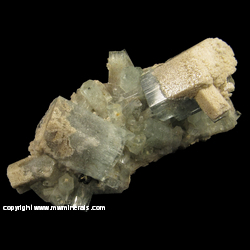 Mineral Specimen: Aquamarine partially Pseudmorphed to Albite, Tourmaline (likely Foitite) from Erongo Mountain, Erongo Region, Namibia Mineral Specimen: Aquamarine partially Pseudmorphed to Albite, Tourmaline (likely Foitite) from Erongo Mountain, Erongo Region, Namibia