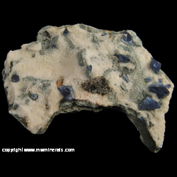Mineral Specimen: Benitoite, Joaquinite-(Ce), Neptunite, Natrolite, Crossite from Gem Mine, San Benito Co., California Mineral Specimen: Benitoite, Joaquinite-(Ce), Neptunite, Natrolite, Crossite from Gem Mine, San Benito Co., California