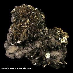 Mineral Specimen: Marcasite, Calcite from Ives Quarry, Racine, Racine Co., Wisconsin Mineral Specimen: Marcasite, Calcite from Ives Quarry, Racine, Racine Co., Wisconsin