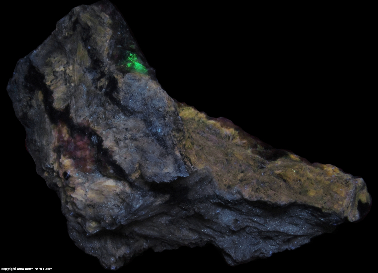 Fluorescent Mineral Specimen: Wollastonite from Aeroplane Mine, Tungsten Hills, West Bishop, Bishop Dist., Inyo Co., California Fluorescent Mineral Specimen: Wollastonite from Aeroplane Mine, Tungsten Hills, West Bishop, Bishop Dist., Inyo Co., California