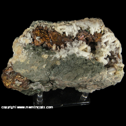Mineral Specimen: Native Copper, Quartz, Chlorite, Prehnite from Isle Royale Mines, Protage Charter Twp., Houghton Co., Michigan Mineral Specimen: Native Copper, Quartz, Chlorite, Prehnite from Isle Royale Mines, Protage Charter Twp., Houghton Co., Michigan