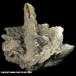 Mineral Specimen: Quartz Pseudomoph after Gypsum with Calcite from Naica, Mun. de Saucillo, Chihuahua, Mexico Mineral Specimen: Quartz Pseudomoph after Gypsum with Calcite from Naica, Mun. de Saucillo, Chihuahua, Mexico