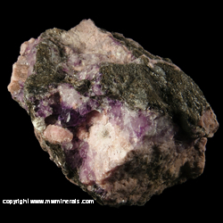 Mineral Specimen: Zoisite variety: Thulite, Fluorite, Mica, minor Beryl from Westgard Pass, Inyo Co., California Mineral Specimen: Zoisite variety: Thulite, Fluorite, Mica, minor Beryl from Westgard Pass, Inyo Co., California