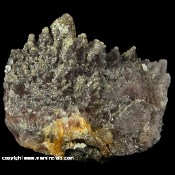 Mineral Specimen: Marcasite on Calcite with Included Hematite from George W. MacLeod mine, McMurray Twp., near Wawa, Algoma Dist., Ontario, Canada Mineral Specimen: Marcasite on Calcite with Included Hematite from George W. MacLeod mine, McMurray Twp., near Wawa, Algoma Dist., Ontario, Canada
