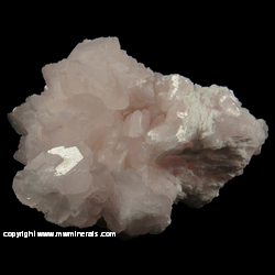 Mineral Specimen: Manganoan Twinned Calcite from 2nd Sovetskii Mine (Vtoroi Sovietskiy Mine), Dal'negorsk , Primorskiy Kray, Far-Eastern Region, Russia Mineral Specimen: Manganoan Twinned Calcite from 2nd Sovetskii Mine (Vtoroi Sovietskiy Mine), Dal'negorsk , Primorskiy Kray, Far-Eastern Region, Russia