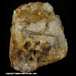 Mineral Specimen: Bismuthinite, Scheelite, probable Bismutite and Siderite from Costabonne Mines, Prats-de-Mollo-la Preste, Pyrenees-Orientales, Occitanie, France Mineral Specimen: Bismuthinite, Scheelite, probable Bismutite and Siderite from Costabonne Mines, Prats-de-Mollo-la Preste, Pyrenees-Orientales, Occitanie, France