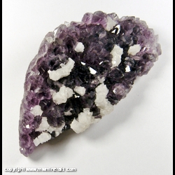 Mineral Specimen: Calcite on Amethyst from Guanajuato, Guanajuato, Mexico