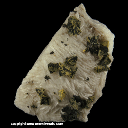 Mineral Specimen: Helvine (Helvite) on Albite from Navegadora Claim, Penha do Norte, Conselheiro Pena, Minas Gerais, Brazil Mineral Specimen: Helvine (Helvite) on Albite from Navegadora Claim, Penha do Norte, Conselheiro Pena, Minas Gerais, Brazil