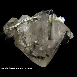 Mineral Specimen: Tourmaline Included in Quartz from Minas Gerais, Brazil Mineral Specimen: Tourmaline Included in Quartz from Minas Gerais, Brazil