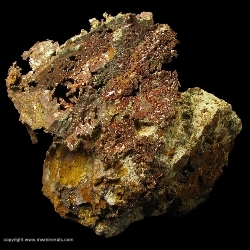 Minerals Specimen: Copper Attached to Host Rock from Cheng Men Shan Deposit, Jiurui Mining District, Jiujiang County, Jiujiang Prefecture, Jiangxi Province, China Minerals Specimen: Copper Attached to Host Rock from Cheng Men Shan Deposit, Jiurui Mining District, Jiujiang County, Jiujiang Prefecture, Jiangxi Province, China