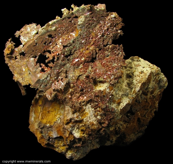 Mineral Specimen: Copper Attached to Host Rock from Cheng Men Shan  Deposit, Jiurui Mining District, Jiujiang County, Jiujiang Prefecture, Jiangxi Province, China