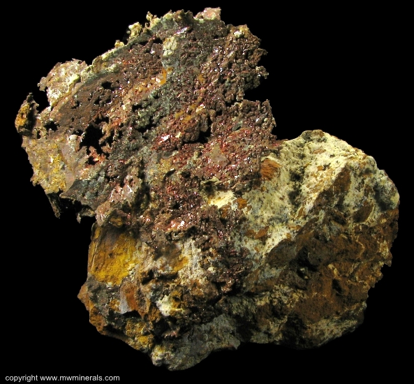 Mineral Specimen: Copper Attached to Host Rock from Cheng Men Shan  Deposit, Jiurui Mining District, Jiujiang County, Jiujiang Prefecture, Jiangxi Province, China