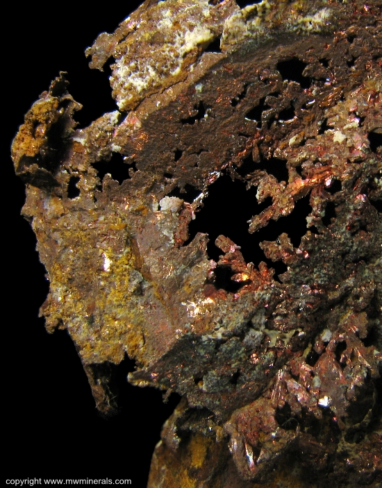 Mineral Specimen: Copper Attached to Host Rock from Cheng Men Shan  Deposit, Jiurui Mining District, Jiujiang County, Jiujiang Prefecture, Jiangxi Province, China