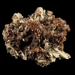 Minerals Specimen: Rhodochrosite, Elpidite, Leifite, Calcite, Albite from Poudrette Quarry, Mont Saint-Hilaire, Rouville RCM, Monteregie, Quebec, Canada