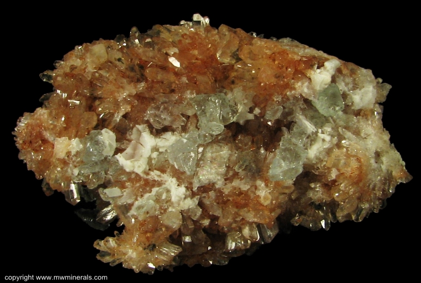 Mineral Specimen: Fluorite on Creedite from Mina Navidad, Abasolo, Durango, Mexico