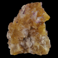 Mineral Specimen: Yellow and Purple Fluorite with Calcite from Hardin Co., Illinois