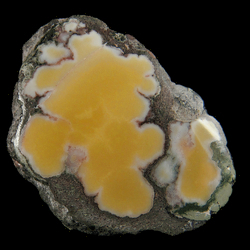 Mineral Specimen: Yellow with Purple Edging Datolite with Greenstone (Pumpellyite-Mg) and Chlorite from Keweenaw Point, High Rock Bay area, Keweenaw Co., Michigan Mineral Specimen: Yellow with Purple Edging Datolite with Greenstone (Pumpellyite-Mg) and Chlorite from Keweenaw Point, High Rock Bay area, Keweenaw Co., Michigan