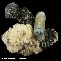 Mineral Specimen: Bicolor Beryl, Albite, Muscovite, minor Schorl from Erongo Mountain, Erongo Region, Namibia Mineral Specimen: Bicolor Beryl, Albite, Muscovite, minor Schorl from Erongo Mountain, Erongo Region, Namibia