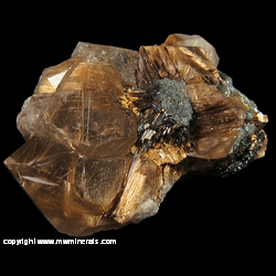 Minerals Specimen: Rutilated Quartz, Rutile Epitaxial Growth on Hematite from Diamantina, Minas Gerais, Brazil Minerals Specimen: Rutilated Quartz, Rutile Epitaxial Growth on Hematite from Diamantina, Minas Gerais, Brazil