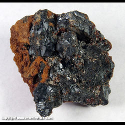 Mineral Specimen: Andradite Garnet on Hematite from N'Chwaning II Mine, Kuruman, Kalahari manganese fields, Northern Cape Province, South Africa