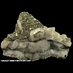 Mineral Specimen: Marcasite, Calcite from Galena, Galena District, Jo Daviess Co., Illinois, USA