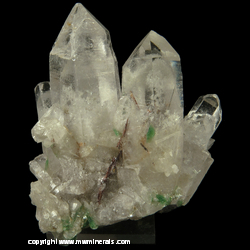 Minerals Specimen: Rutile and Muscovite variety: Fuchsite Included in Phantom Quartz from Junco district, Malacacheta, Minas Gerais, Brazil