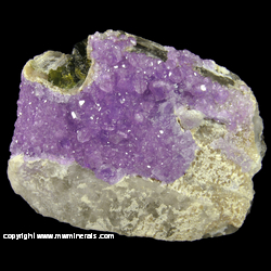 Mineral Specimen: Purple Fluorapatite on Quartz with Tourmaline from Pulsifer Quarry, Auburn, Androscoggin Co., Maine Mineral Specimen: Purple Fluorapatite on Quartz with Tourmaline from Pulsifer Quarry, Auburn, Androscoggin Co., Maine
