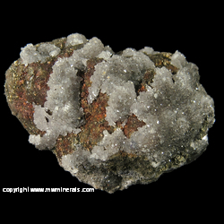 Mineral Specimen: Druze Quartz on Iridescent Pyrite on Galena from Sweetwater Mine, Ellington, Viburnum Trend Dist., Reynolds Co., Missouri
