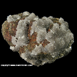 Mineral Specimen: Druze Quartz on Iridescent Pyrite on Galena from Sweetwater Mine, Ellington, Viburnum Trend Dist., Reynolds Co., Missouri Mineral Specimen: Druze Quartz on Iridescent Pyrite on Galena from Sweetwater Mine, Ellington, Viburnum Trend Dist., Reynolds Co., Missouri