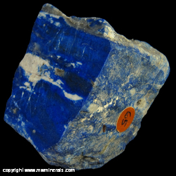 Mineral Specimen: Lazurite, Calcite, Pyrite (Lapis Lazuli) from Cazadero river, Ovalle, Limari Prov., Coquimbo Region, Chile Mineral Specimen: Lazurite, Calcite, Pyrite (Lapis Lazuli) from Cazadero river, Ovalle, Limari Prov., Coquimbo Region, Chile