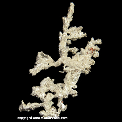 Mineral Specimen: Silver Crystals with Minor Copper from Kearsarge #4, Kearsarge, Houghton Co., Michigan Mineral Specimen: Silver Crystals with Minor Copper from Kearsarge #4, Kearsarge, Houghton Co., Michigan