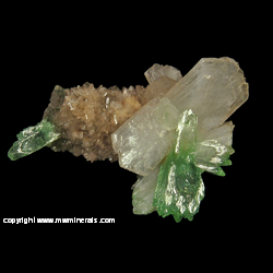 Mineral Specimen: Green Apophyllite, Stilbite from Jalgaon, India Mineral Specimen: Green Apophyllite, Stilbite from Jalgaon, India
