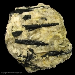 Minerals Specimen: Hornblende in Quartz and Feldspar from Bear Lake Road, Gooderham, Haliburton County, Ontario, Canada