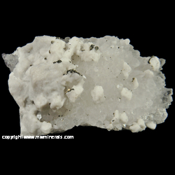 Mineral Specimen: Pyrite and Dolomite on White Quartz on Amethyst from Guanajuato, Guanajuato, Mexico
