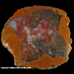 Mineral Specimen: Priday Red and Green Plume Thunderegg from Richardson Ranch (Priday Ranch), Madras, Jefferson Co., Oregon