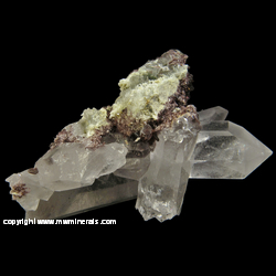 Mineral Specimen: Quartz, Axinite-(Fe), Epidote from New Melones Dam, Calaveras Co., California