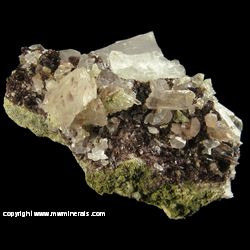 Mineral Specimen: Axinite-(Fe), Quartz,  Epidote from New Melones Dam, Calaveras Co., California