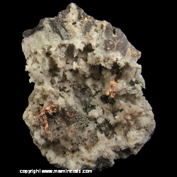 Mineral Specimen: Quartz, Unidentified Zeolite (possibly Laumontite) from Isle Royale Mines, Houghton, Houghton Co., Michigan Mineral Specimen: Quartz, Unidentified Zeolite (possibly Laumontite) from Isle Royale Mines, Houghton, Houghton Co., Michigan
